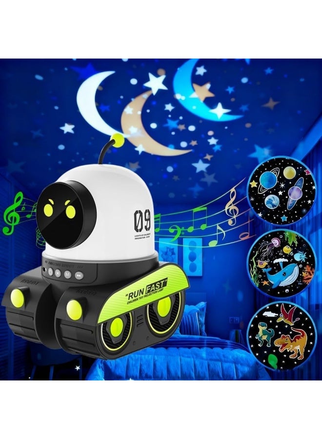 Kids Cartoon Projector Night Light, Star & Moon Projector Lamp for Children’s Bedroom and Nursery, Cute Robot Night Light for Boys and Girls - Image 3